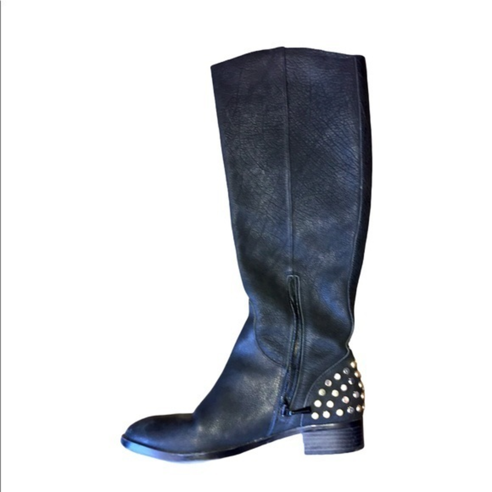 Rachel Roy Rosmeri Black Leather‎ Boots 8M EUC